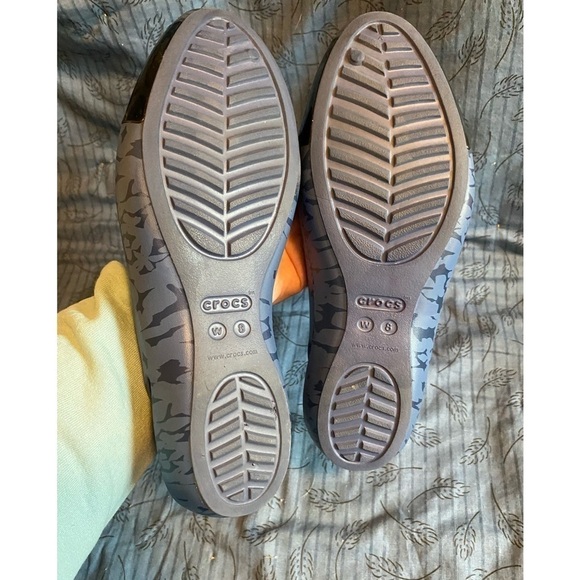 Crocs sienna abstract floral print banded cut out ballet flats 8 - Picture 4 of 4